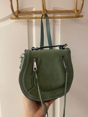 Rebecca Minkoff Vanity Saddle Bag Leather Suede Teal